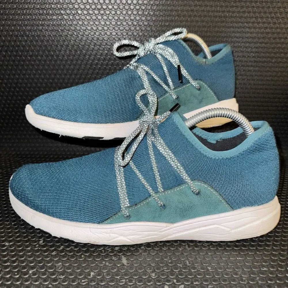 Vessi Cityscape Classic Teal Blue Knit Lace Up Comfort Shoes Womens Size 10